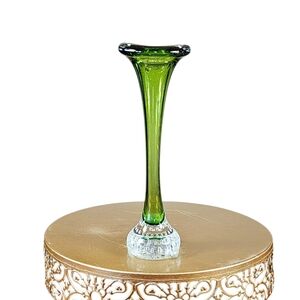 Aseda Jack in Pulpit Vase Bullicante Controlled Bubble Base Green 9” Sweden